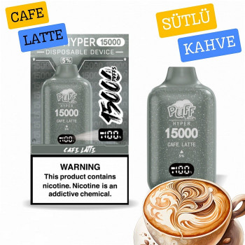 Pufftech Hyper 15000 Puff Bar %5 Nikotin Cafe Latte Pufftech Hyper 15000 Puff Bar %5 Nikotin Cafe Latte