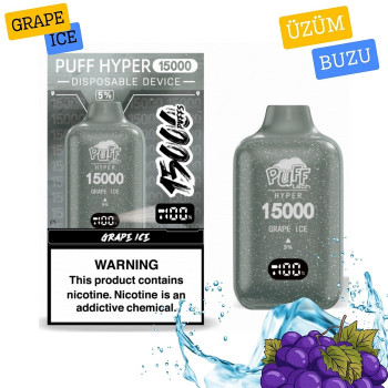 Pufftech Hyper 15000 Puff Bar %5 Nikotin Grape İce Pufftech Hyper 15000 Puff Bar %5 Nikotin Grape İce