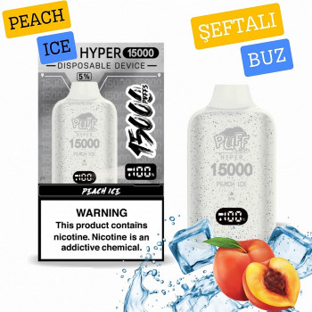 Pufftech Hyper 15000 Puff Bar %5 Nikotin Peach İce Pufftech Hyper 15000 Puff Bar %5 Nikotin Peach İce
