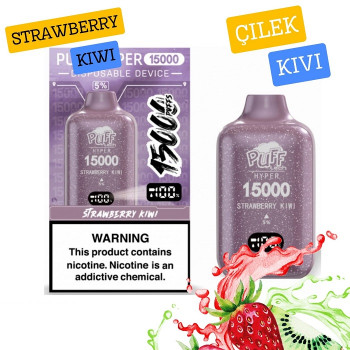 Pufftech Hyper 15000 Puff Bar %5 Nikotin Strawberry Kiwi Pufftech Hyper 15000 Puff Bar %5 Nikotin Strawberry Kiwi