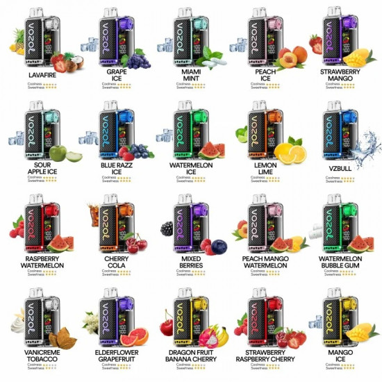 Vozol Vista 20000 Puff Bar %5 Nikotin Mango İce