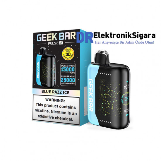 Geek Bar Pulse X 25000 Puff %5 Nikotin Blue Razz İce