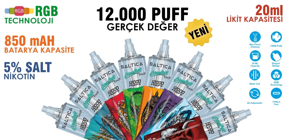 Saltica Cyberpunk 12000 Puff Bar Özellikleri